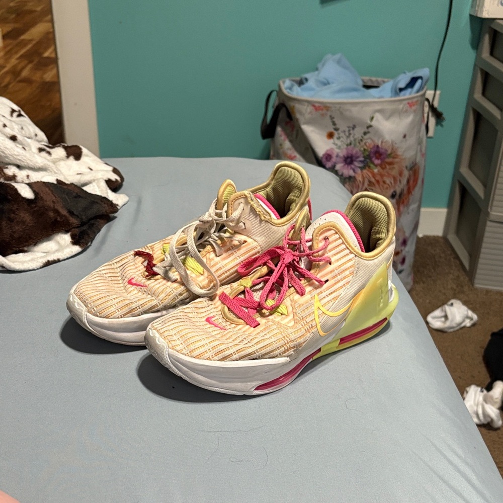 Nike Kids Pink and Yellow Sneakers